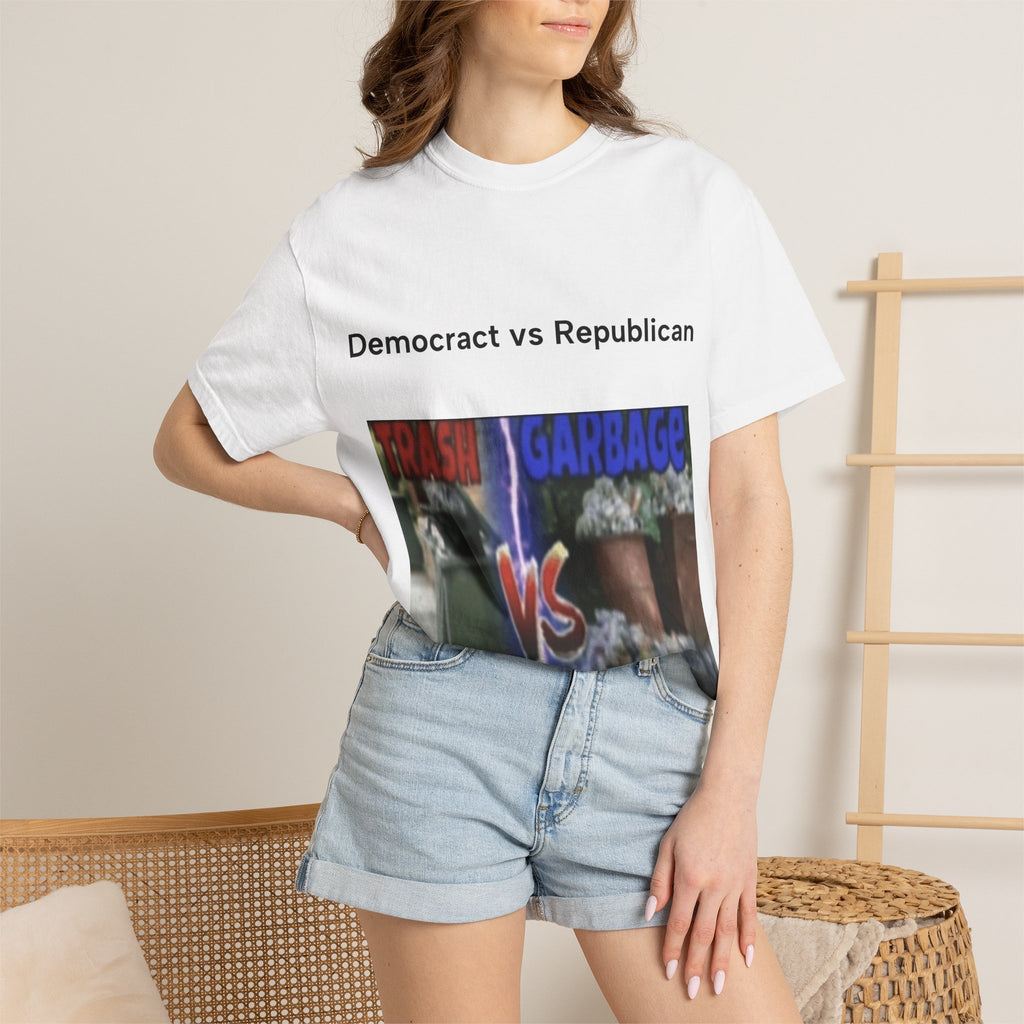 Political Satire T-Shirt — "Democracts vs Republican" Trash vs Garbage Design
